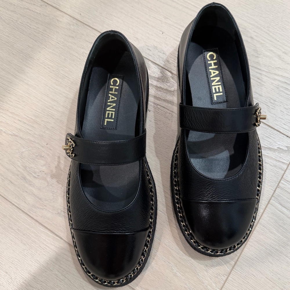 Chanel Mary Jane Flats, Brand New, Size 38